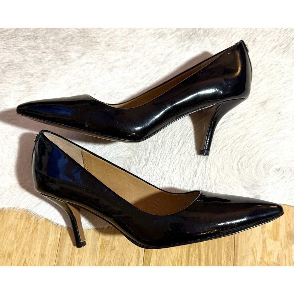 Coach‎ Womens High Heels Shoes Patent Leather Black Shinny Size 6B